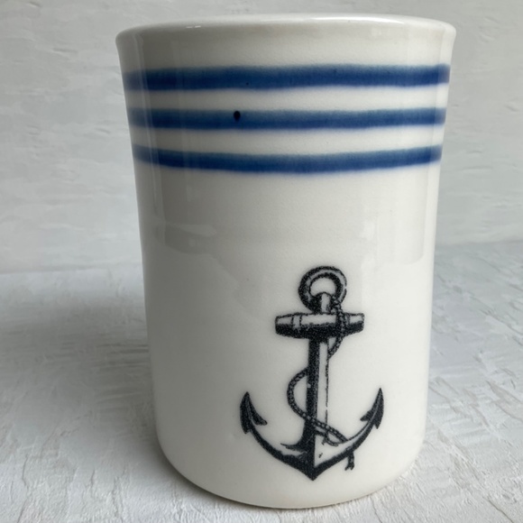 Pottery Anchor Mug Handcrafted Pottery Nautical Mug Large Capacity 1-of-a-kind - Picture 7 of 10